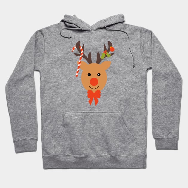 Christmas Reindeer, Holly and Ornaments Hoodie by lymancreativeco